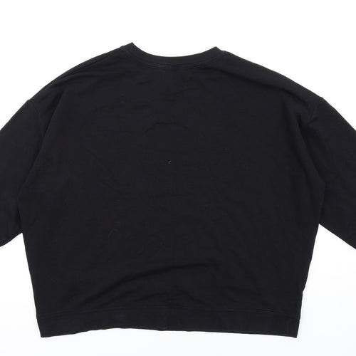 New Look Womens Black Cotton Pullover Sweatshirt Size L Pullover