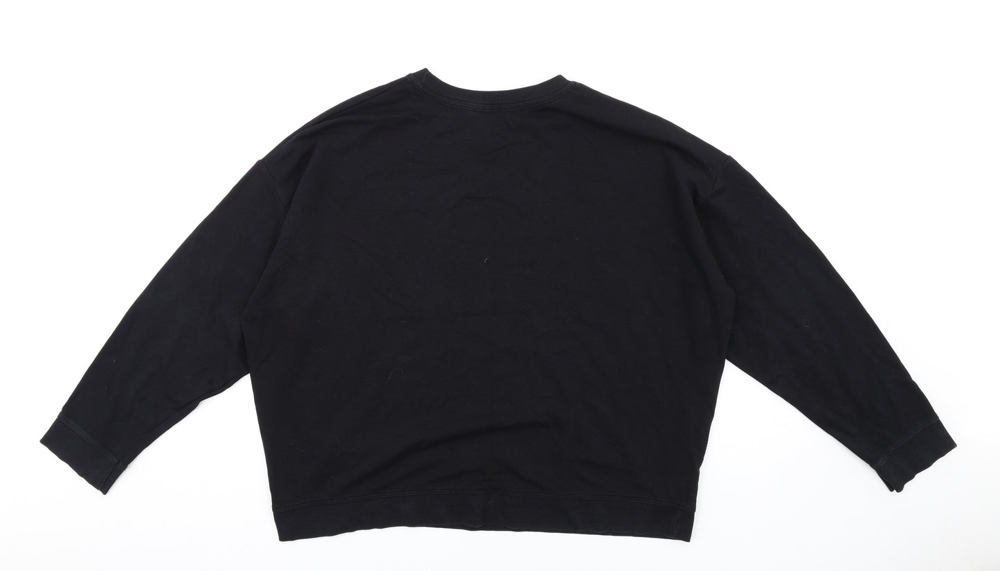 New Look Womens Black Cotton Pullover Sweatshirt Size L Pullover