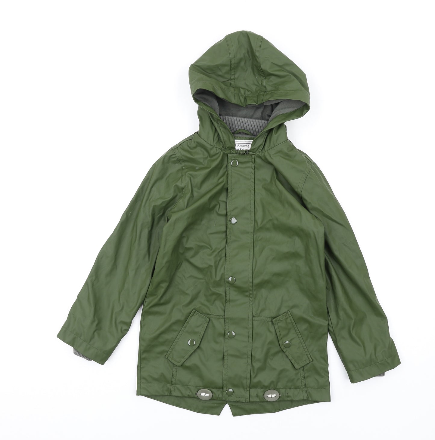 Lily & Dan Boys Green Rain Coat Coat Size 7-8 Years Zip