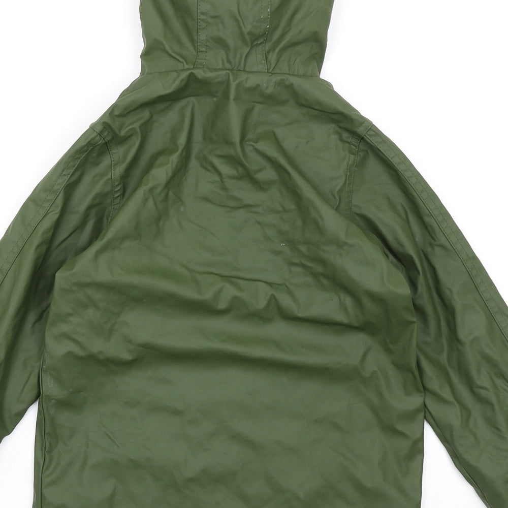 Lily & Dan Boys Green Rain Coat Coat Size 7-8 Years Zip