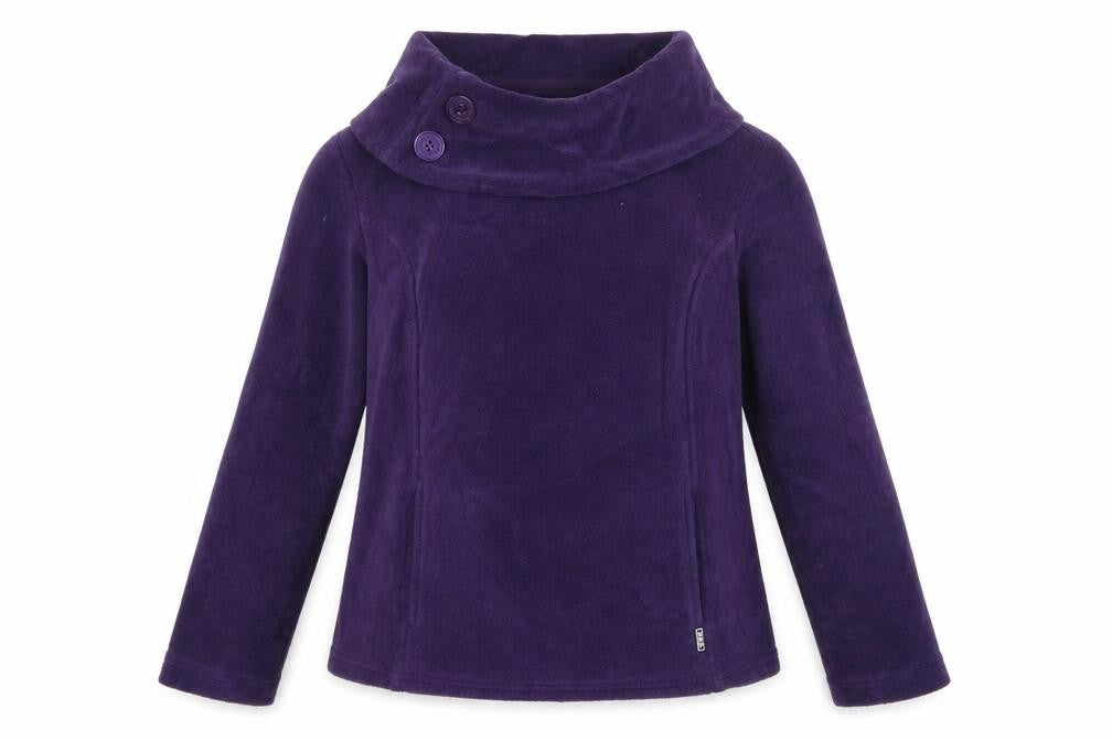 Front view of Per Una women’s purple polyester pullover sweatshirt, size M, pullover