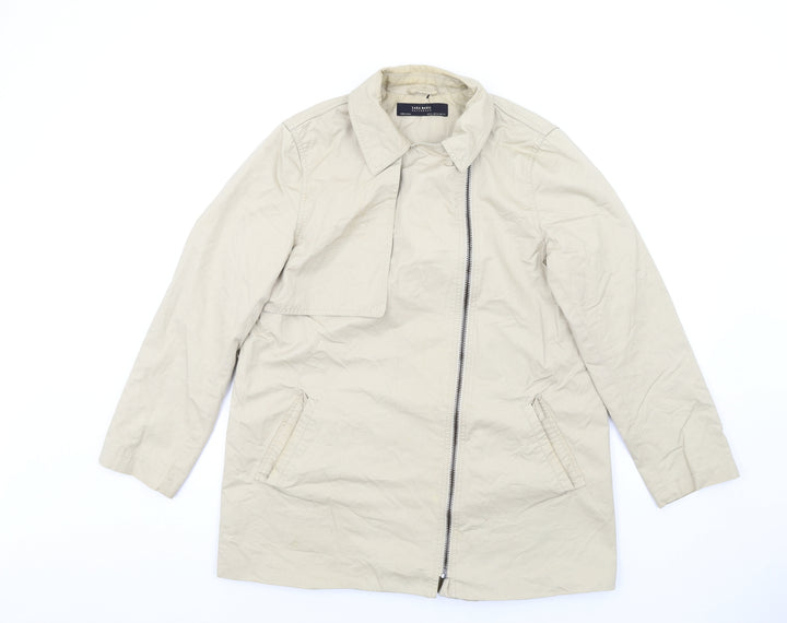 Zara Womens Beige Jacket Coat Size XL Zip