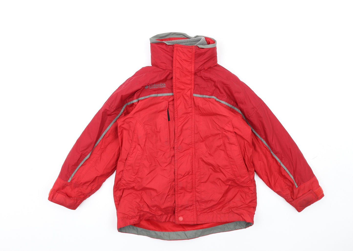 Columbia Boys Red Rain Coat Coat Size 8 Years Zip