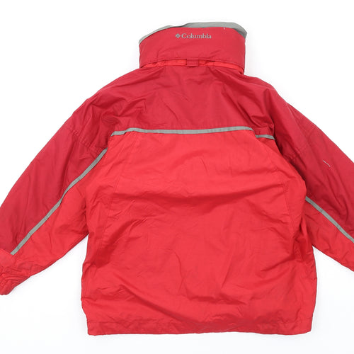 Columbia Boys Red Rain Coat Coat Size 8 Years Zip