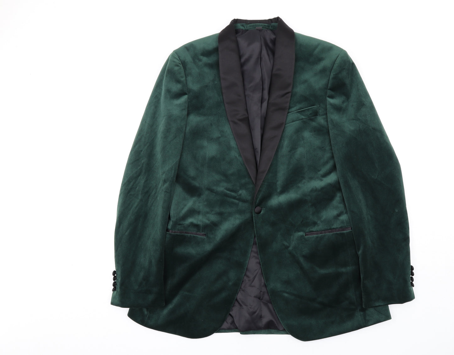Marks and Spencer Mens Green Polyester Jacket Blazer Size 42 Regular