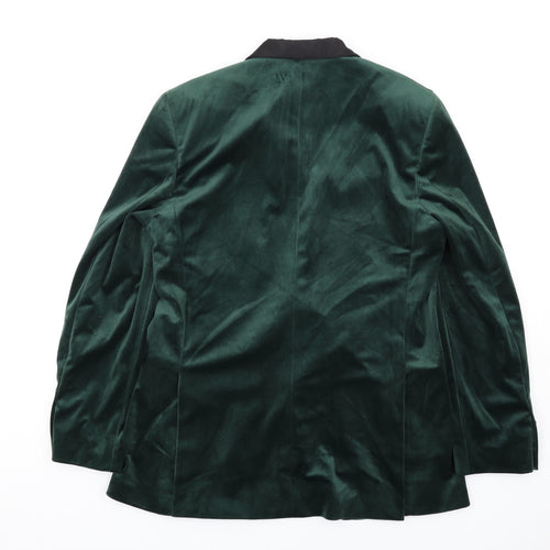 Marks and Spencer Mens Green Polyester Jacket Blazer Size 42 Regular