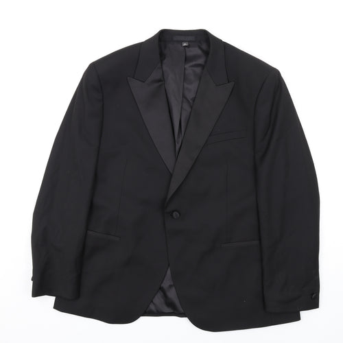 Marks and Spencer Mens Black Polyester Jacket Blazer Size 44 Regular