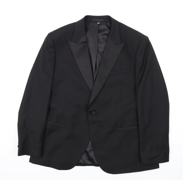 Marks and Spencer Mens Black Polyester Jacket Blazer Size 44 Regular