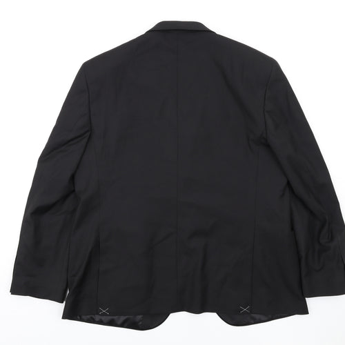 Marks and Spencer Mens Black Polyester Jacket Blazer Size 44 Regular