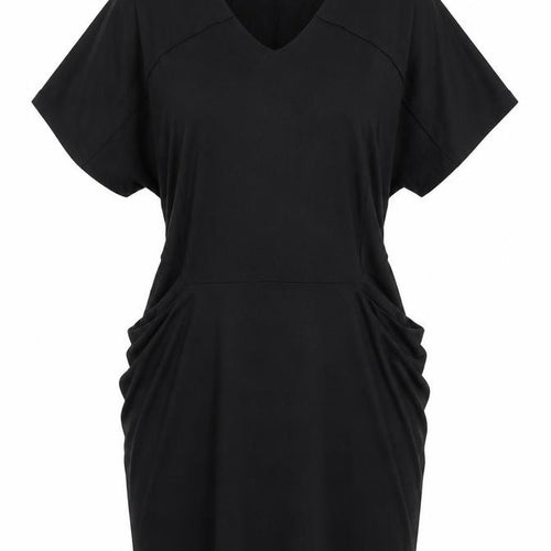 John Lewis Womens Black Lyocell T-Shirt Dress Size S V-Neck Pullover
