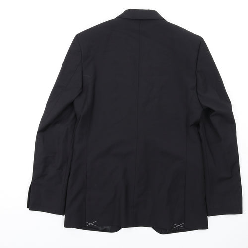 Marks and Spencer Mens Black Wool Jacket Blazer Size 38 Regular