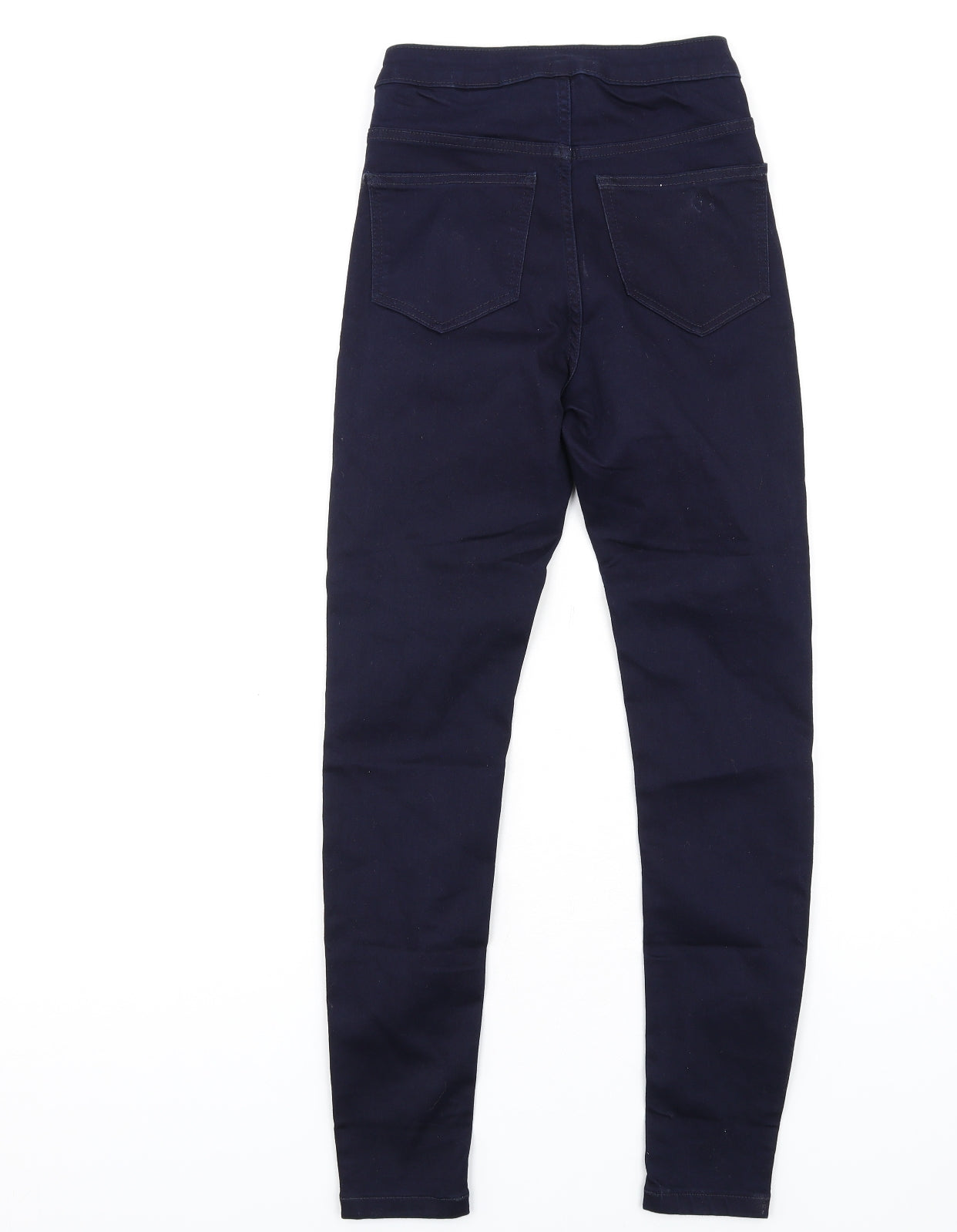Marks and Spencer Womens Blue Cotton Skinny Jeans Size 6 L30 in Regular Zip