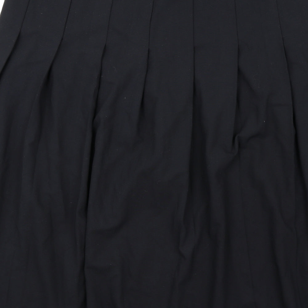 Marks and Spencer Womens Black Polyester Pleated Skirt Size 22 Zip