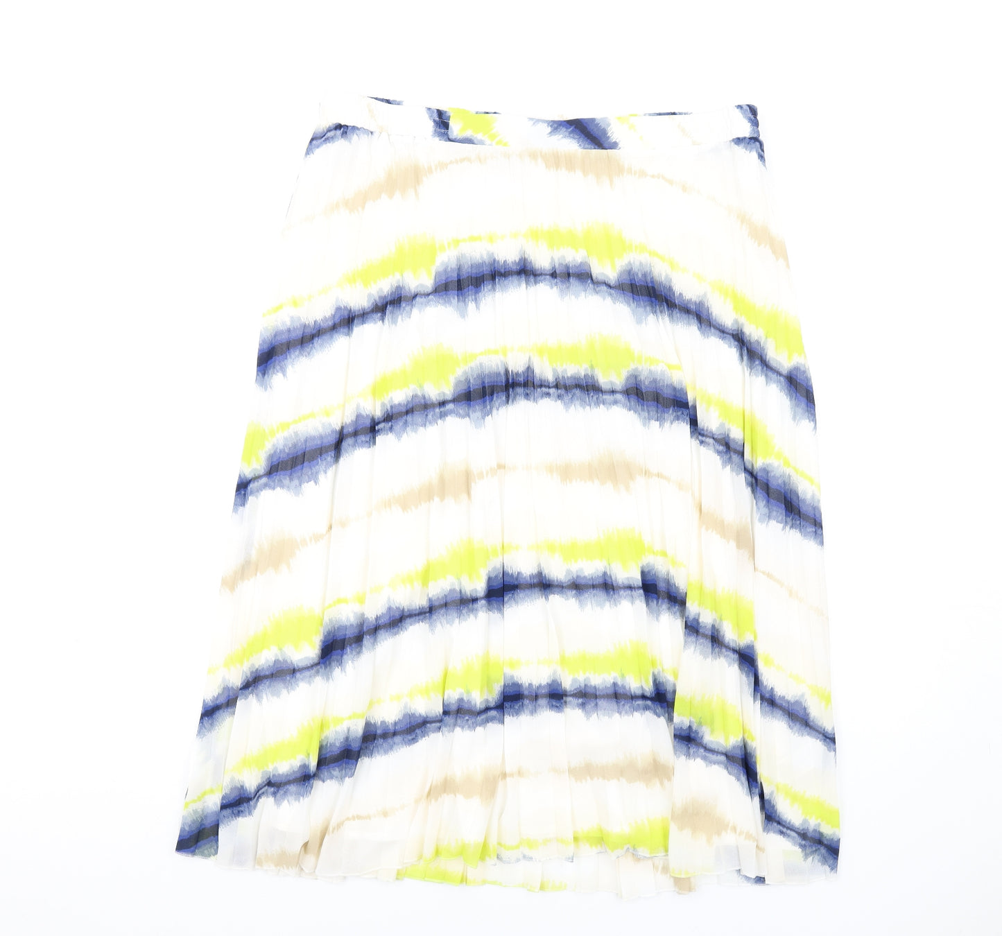 Marks and Spencer Womens Multicoloured Geometric Polyester Pleated Skirt Size 20