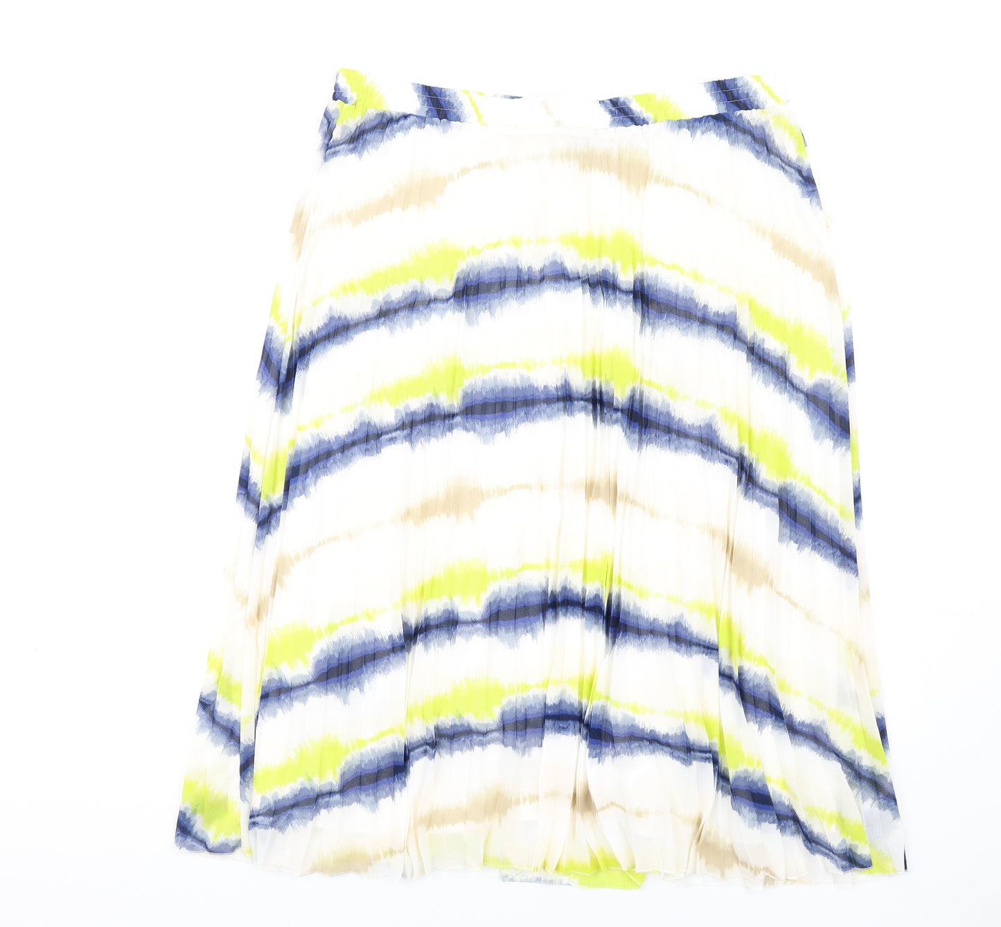 Marks and Spencer Womens Multicoloured Geometric Polyester Pleated Skirt Size 20