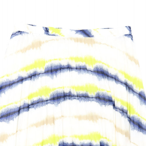 Marks and Spencer Womens Multicoloured Geometric Polyester Pleated Skirt Size 20