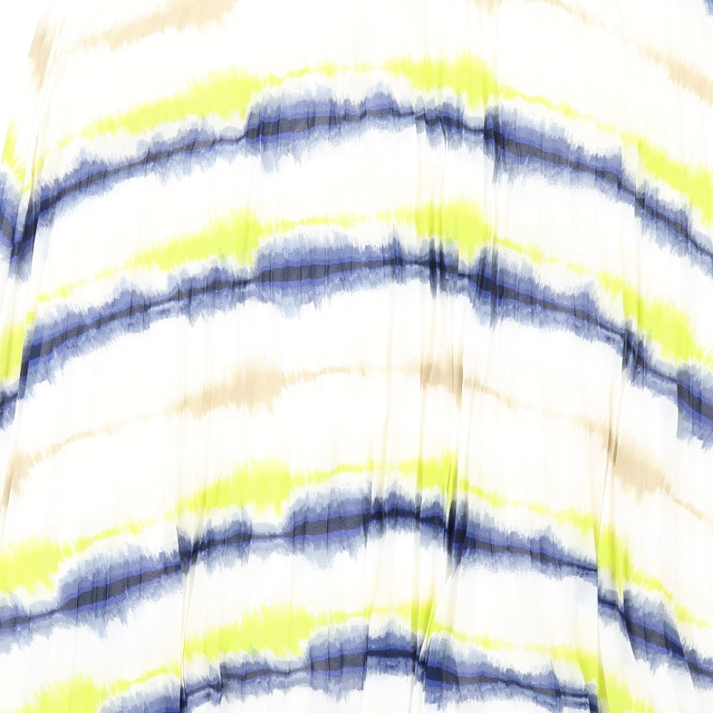 Marks and Spencer Womens Multicoloured Geometric Polyester Pleated Skirt Size 20