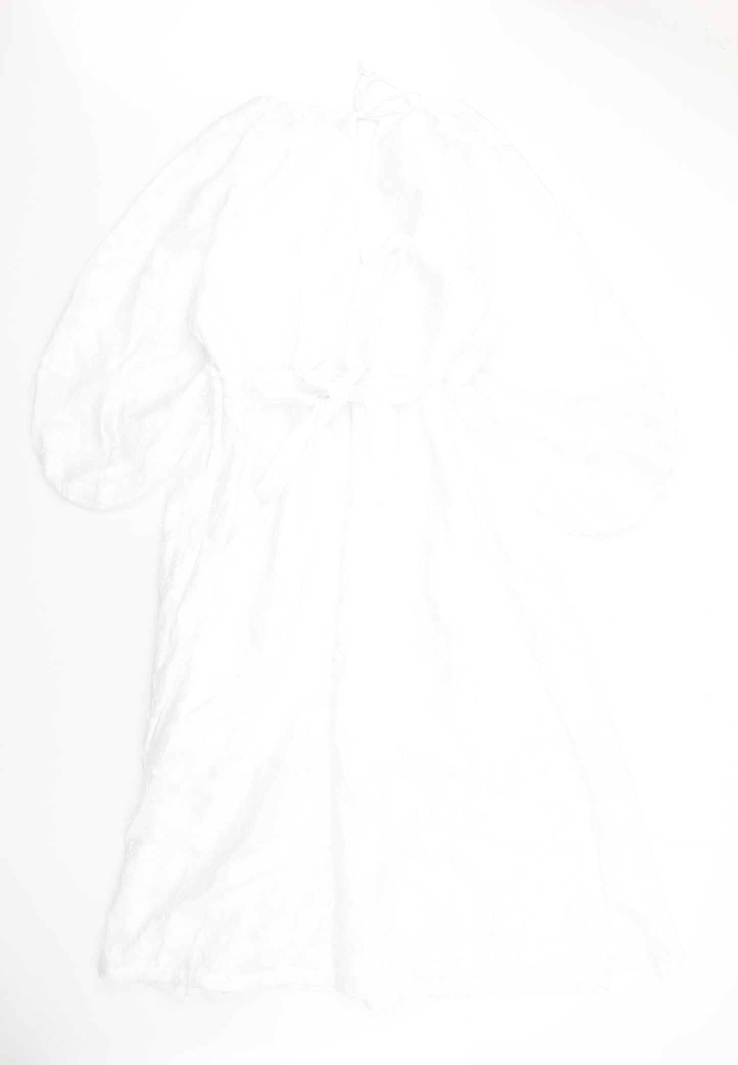 Marks and Spencer Womens White Polyester A-Line Size 18 Round Neck Zip