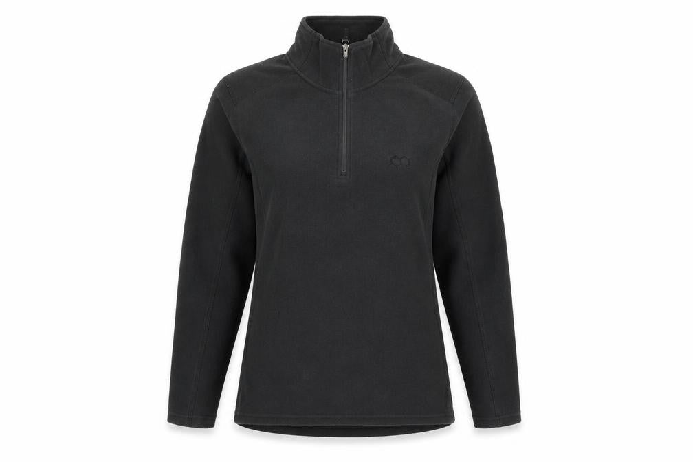 Front view of Technicals women’s grey polyester pullover sweatshirt, size UK 12, zip
