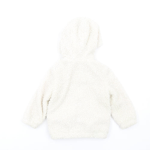 Marks and Spencer Girls White Jacket Coat Size 3-4 Years Zip