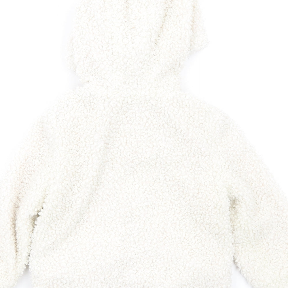 Marks and Spencer Girls White Jacket Coat Size 3-4 Years Zip