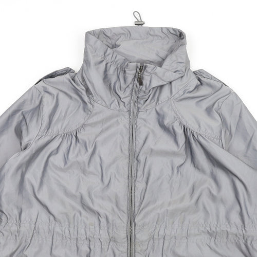 M&Co Womens Grey Rain Coat Coat Size 14 Zip