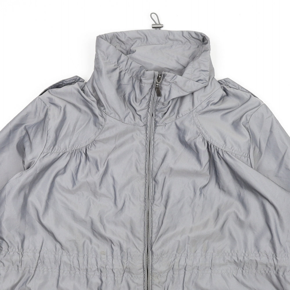 M&Co Womens Grey Rain Coat Coat Size 14 Zip