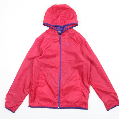 Quechua Girls Pink Rain Coat Coat Size 14 Years Zip