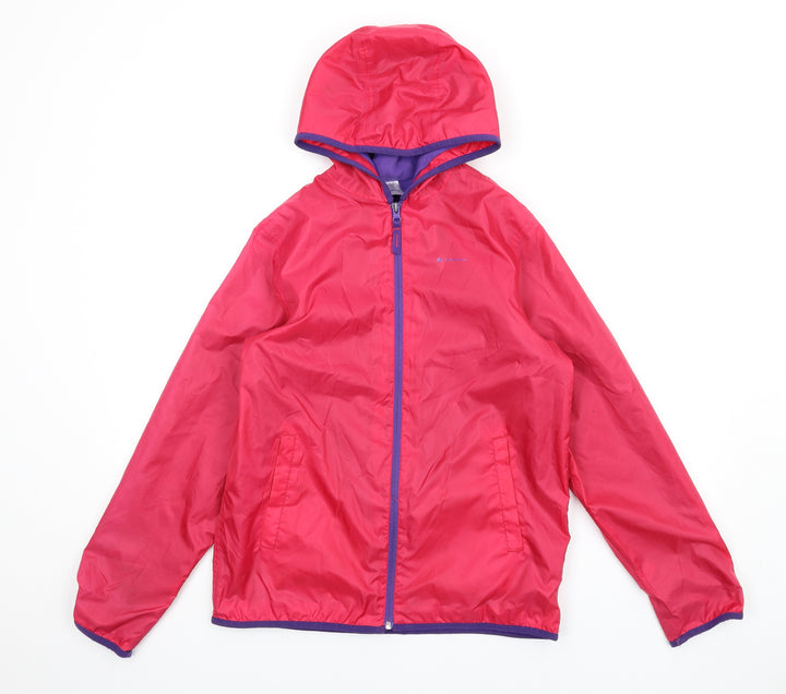 Quechua Girls Pink Rain Coat Coat Size 14 Years Zip
