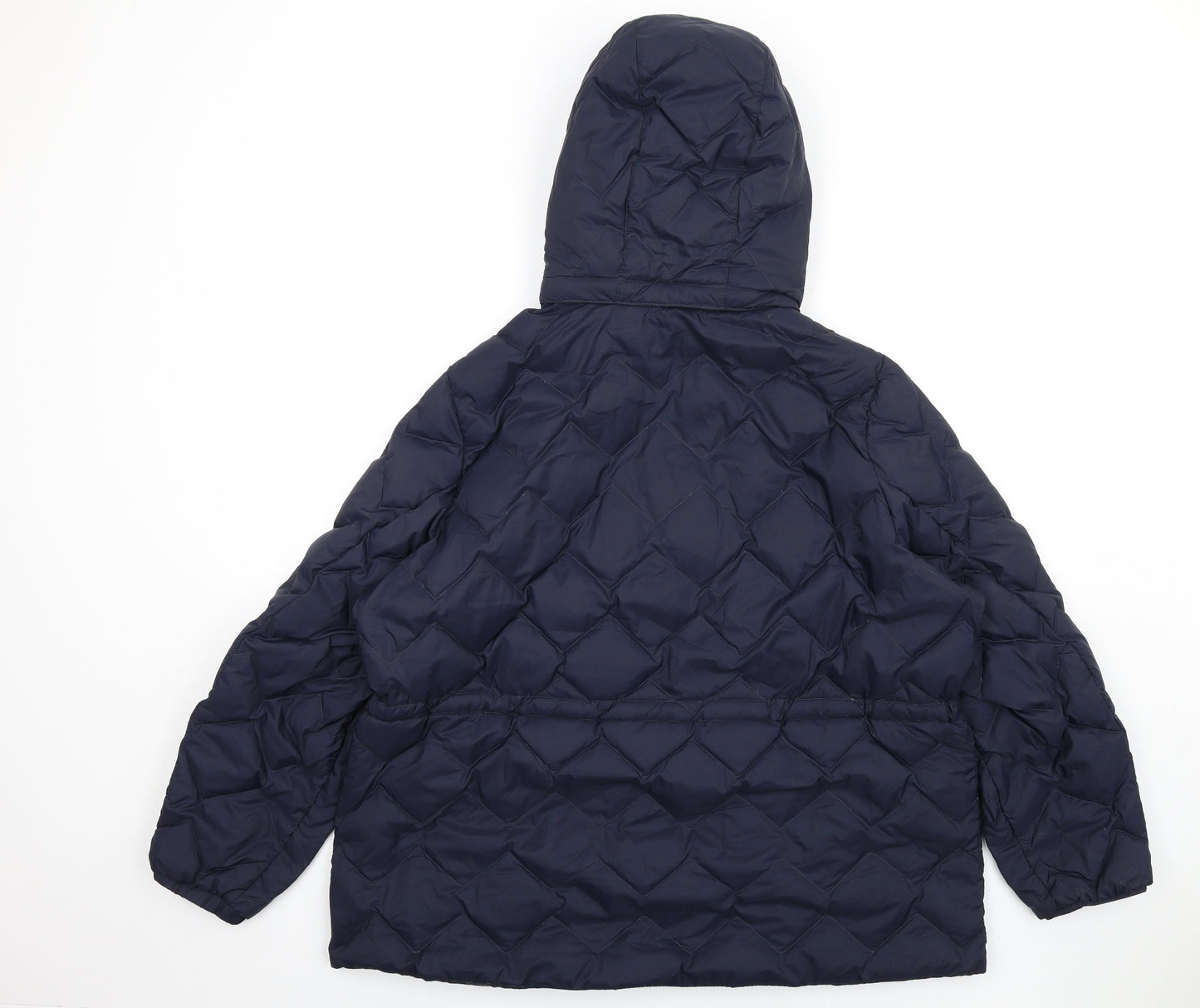 Marks and Spencer Womens Blue Quilted Coat Size 22 Zip