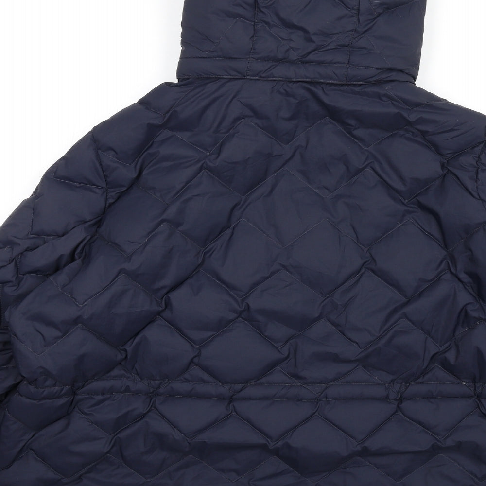 Marks and Spencer Womens Blue Quilted Coat Size 22 Zip