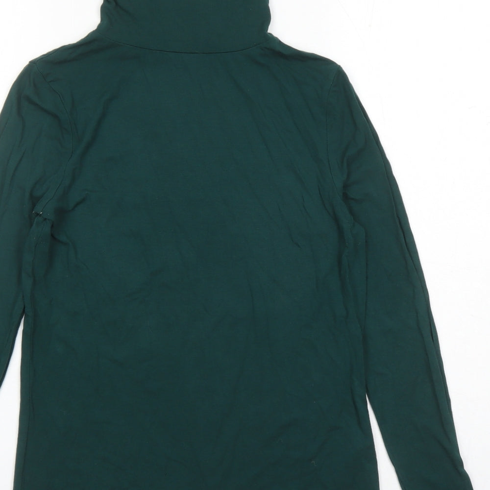 New Look Womens Green Viscose Basic T-Shirt Size 12 High Neck