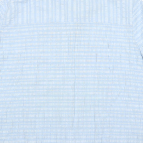 M&Co Womens Blue Geometric Viscose Basic Button-Up Size 20 Collared