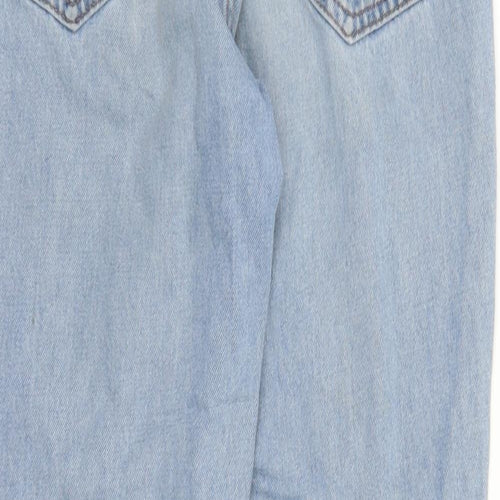 Pull&Bear Womens Blue Cotton Mom Jeans Size 28 in L27 in Regular Zip