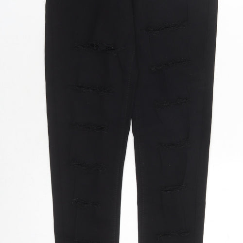 I SAW IT FIRST Womens Black Cotton Skinny Jeans Size 8 L27 in Regular Zip