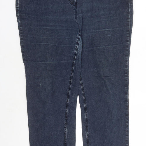 Savior Womens Blue Cotton Straight Jeans Size 16 L29 in Regular Zip - Pockets