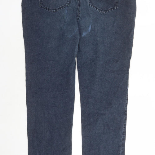 Savior Womens Blue Cotton Straight Jeans Size 16 L29 in Regular Zip - Pockets