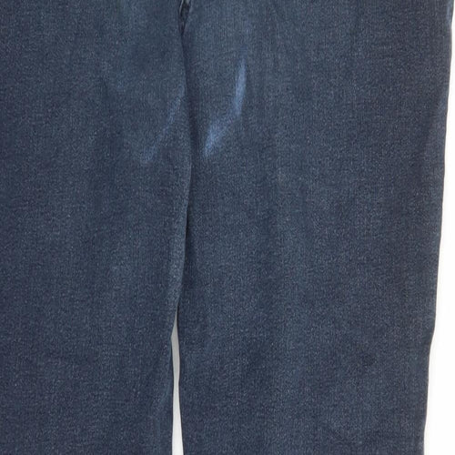 Savior Womens Blue Cotton Straight Jeans Size 16 L29 in Regular Zip - Pockets