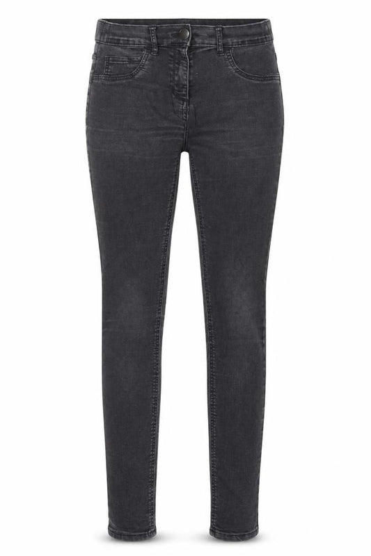 Front view of George women’s black cotton skinny jeans, size UK 10, 30-inch leg regular zip -, size UK 10-12
