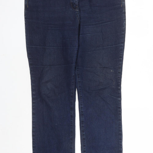 TU Womens Blue Cotton Straight Jeans Size 16 L29 in Regular Zip - Pockets
