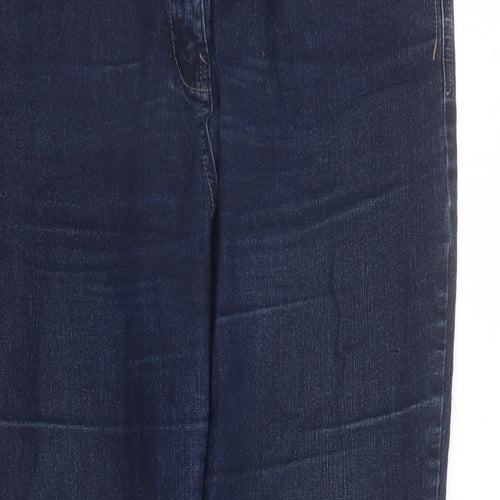 TU Womens Blue Cotton Straight Jeans Size 16 L29 in Regular Zip - Pockets