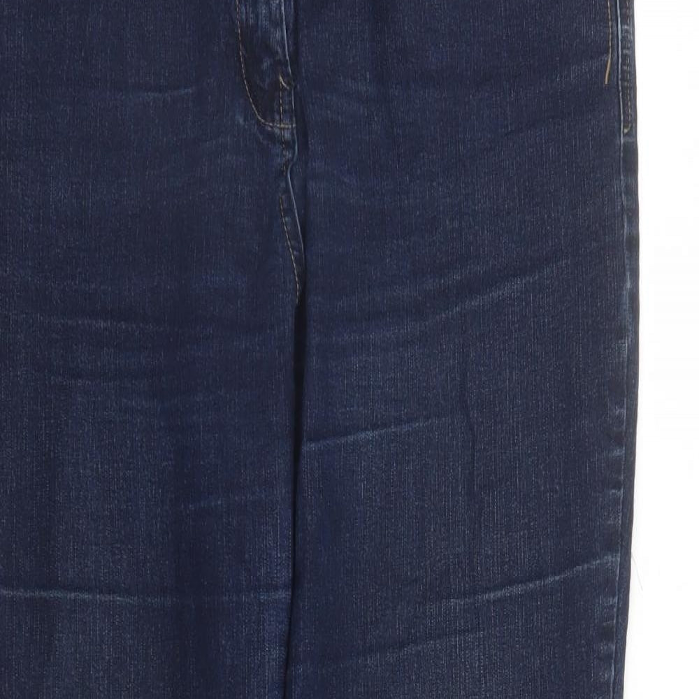 TU Womens Blue Cotton Straight Jeans Size 16 L29 in Regular Zip - Pockets