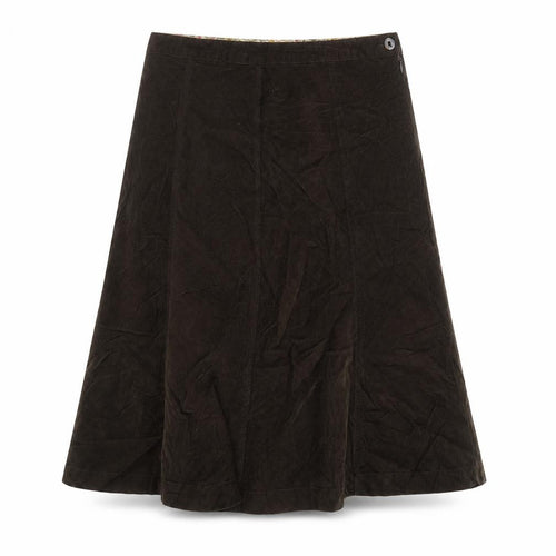Tulchan Womens Brown Cotton Swing Skirt Size 12 Zip