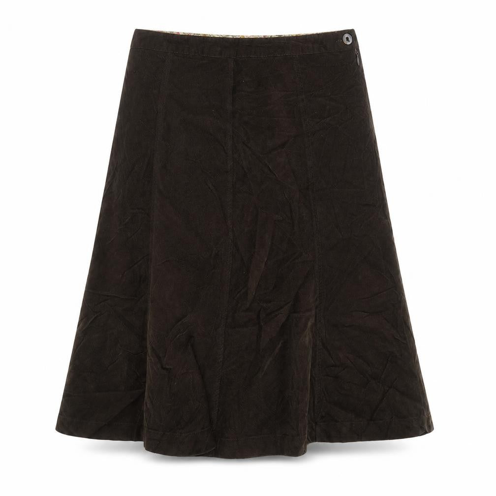 Tulchan Womens Brown Cotton Swing Skirt Size 12 Zip