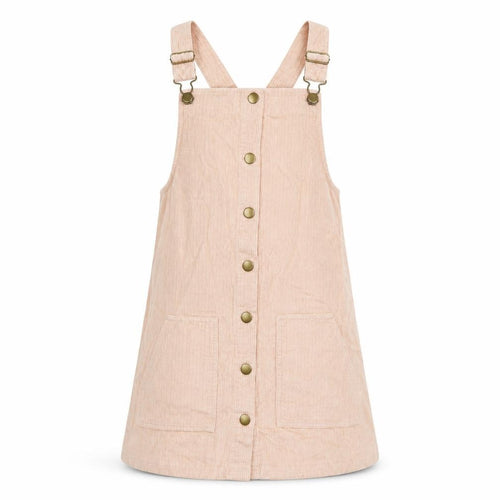 TU Girls Pink Cotton Pinafore/Dungaree Dress Size 11 Years Square Neck Button - Pockets