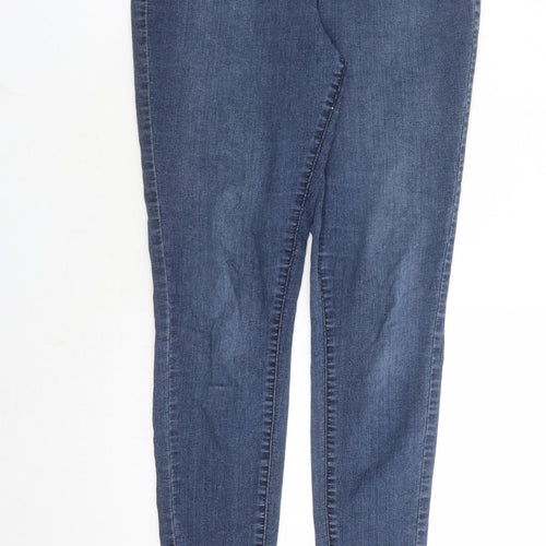 Marks and Spencer Womens Blue Cotton Jegging Jeans Size 12 L27 in Regular Zip