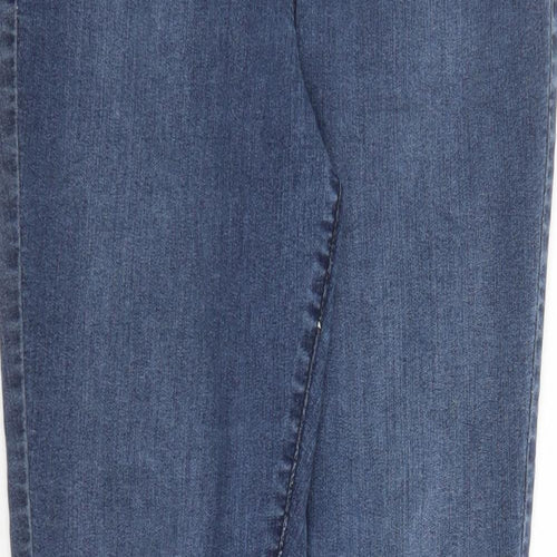 Marks and Spencer Womens Blue Cotton Jegging Jeans Size 12 L27 in Regular Zip