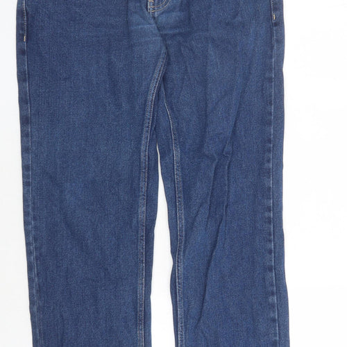 George Mens Blue Cotton Straight Jeans Size 32 in L30 in Regular Zip - Pockets