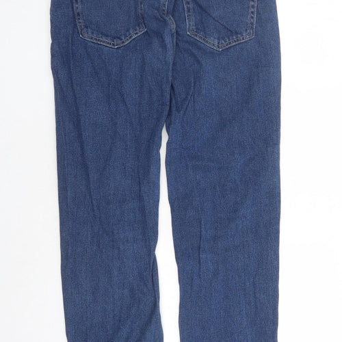 George Mens Blue Cotton Straight Jeans Size 32 in L30 in Regular Zip - Pockets