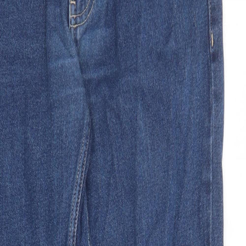 George Mens Blue Cotton Straight Jeans Size 32 in L30 in Regular Zip - Pockets